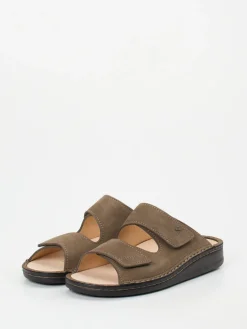 Herren Finn Comfort – Komfort-Pantolette aus Nubukleder schlammgrau