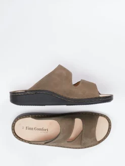 Herren Finn Comfort – Komfort-Pantolette aus Nubukleder schlammgrau
