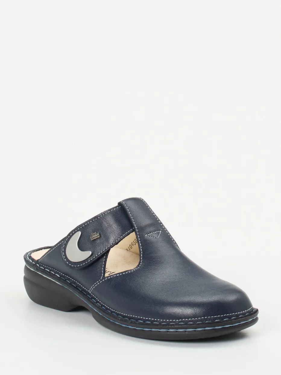 Damen Finn Comfort – Komfort-Pantolette aus Kalbleder Dunkel