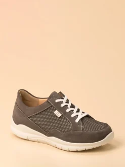Damen Finn Comfort – Komfort-Sneaker aus Nubukleder anthrazit