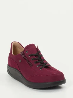Damen Finn Comfort – Komfort-Sneaker aus Nubukleder bordeaux