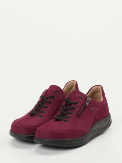 Damen Finn Comfort – Komfort-Sneaker aus Nubukleder bordeaux