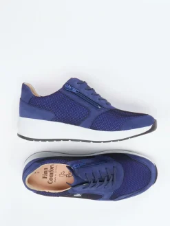 Damen Finn Comfort – Komfort-Sneaker aus Stretchleder Marine