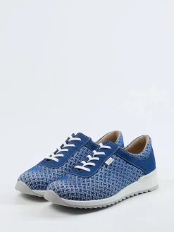 Damen Finn Comfort – Komfort-Sneaker aus Textil in Kobalt