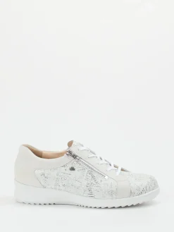 Damen Finn Comfort – Komfort-Sneaker aus geprägtem Leder Offwhite