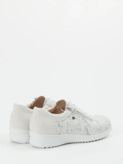 Damen Finn Comfort – Komfort-Sneaker aus geprägtem Leder Offwhite