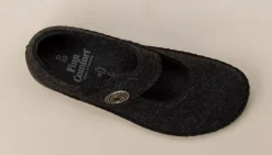Damen Finn Comfort – Mary-Jane-Hausschuh aus Wollfilz anthrazit
