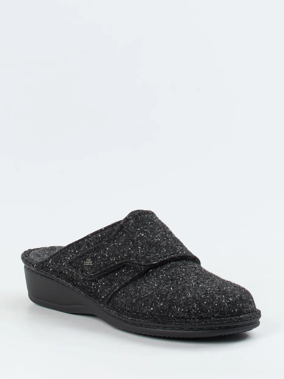 Damen Finn Comfort – Pantoffeln aus Wollfilz in Anthrazit