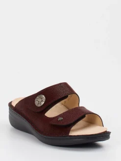 – Pantolette aus geprägtem Leder bordeaux*Finn Comfort Clearance