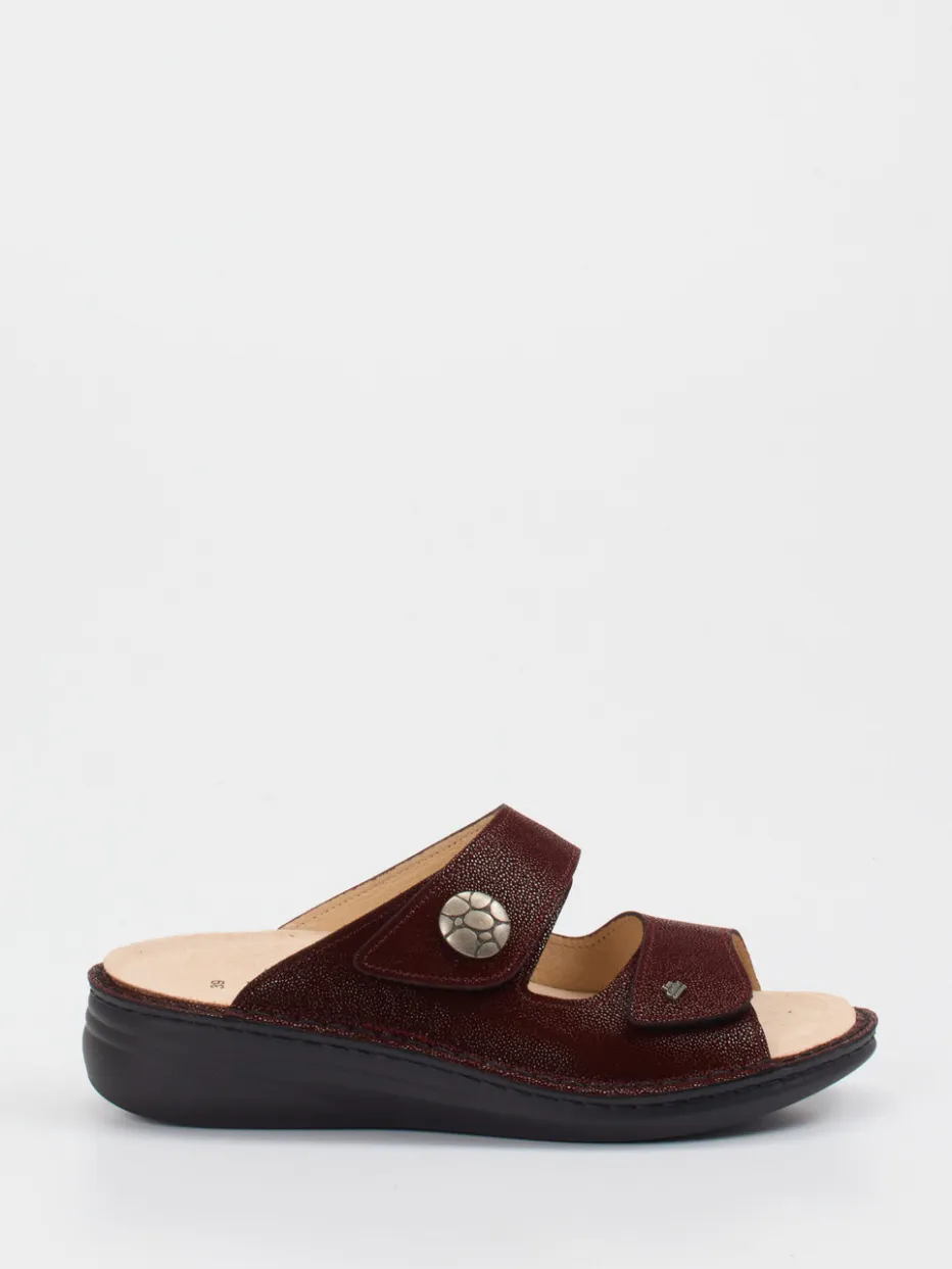 – Pantolette aus geprägtem Leder bordeaux*Finn Comfort Clearance