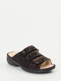 Damen Finn Comfort – Pantolette aus geprägtem Leder Camouflage