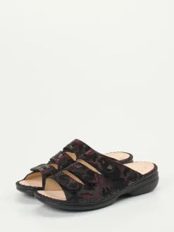 Damen Finn Comfort – Pantolette aus geprägtem Leder Camouflage