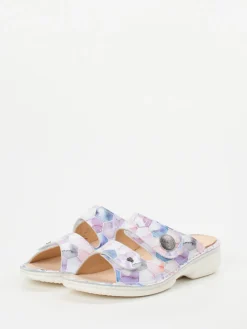 Damen Finn Comfort – Pantolette aus Kalbleder in Pastelloptik