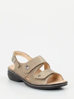 Damen Finn Comfort – Sandale aus Metallicleder Champagner