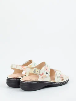 Damen Finn Comfort – Sandalen aus geprägtem Leder floral