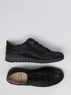 Damen Finn Comfort – Schnürschuh aus Metallicleder