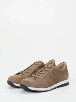 Herren Finn Comfort – Schnürschuh aus Veloursleder taupe
