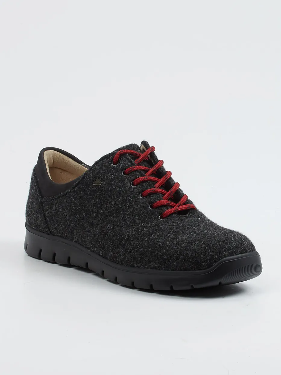 Damen Finn Comfort – Schnürschuhe aus Wollfilz anthrazit