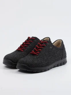Damen Finn Comfort – Schnürschuhe aus Wollfilz anthrazit