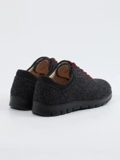 Damen Finn Comfort – Schnürschuhe aus Wollfilz anthrazit