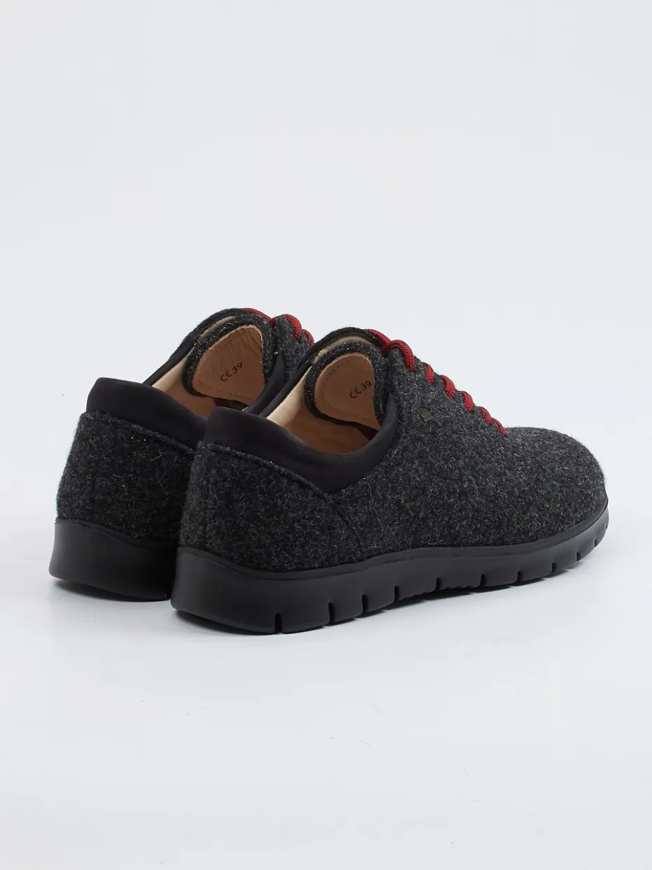 Damen Finn Comfort – Schnürschuhe aus Wollfilz anthrazit