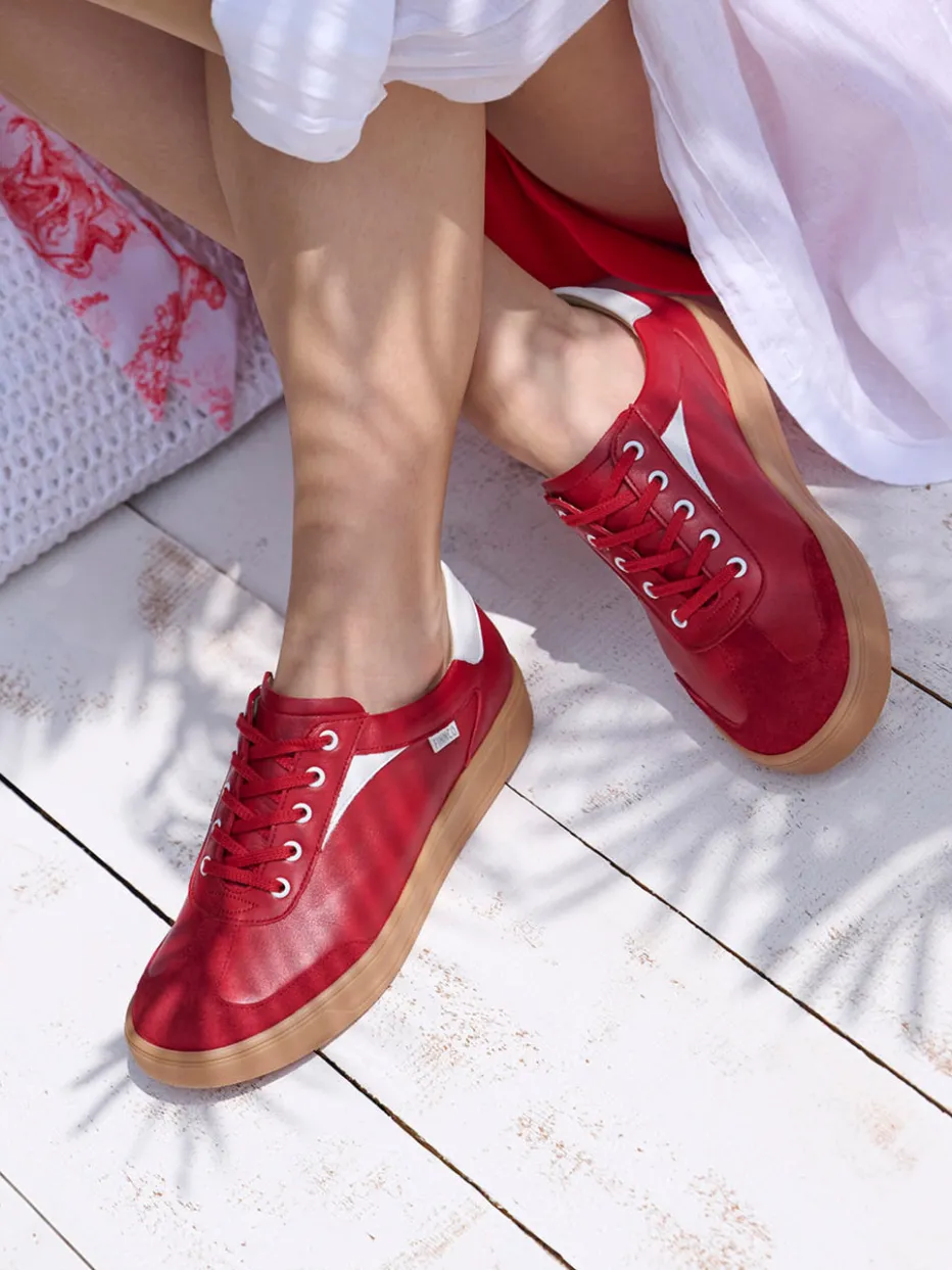 – Sneaker aus Kalbleder in Signal*Finn Comfort Sale