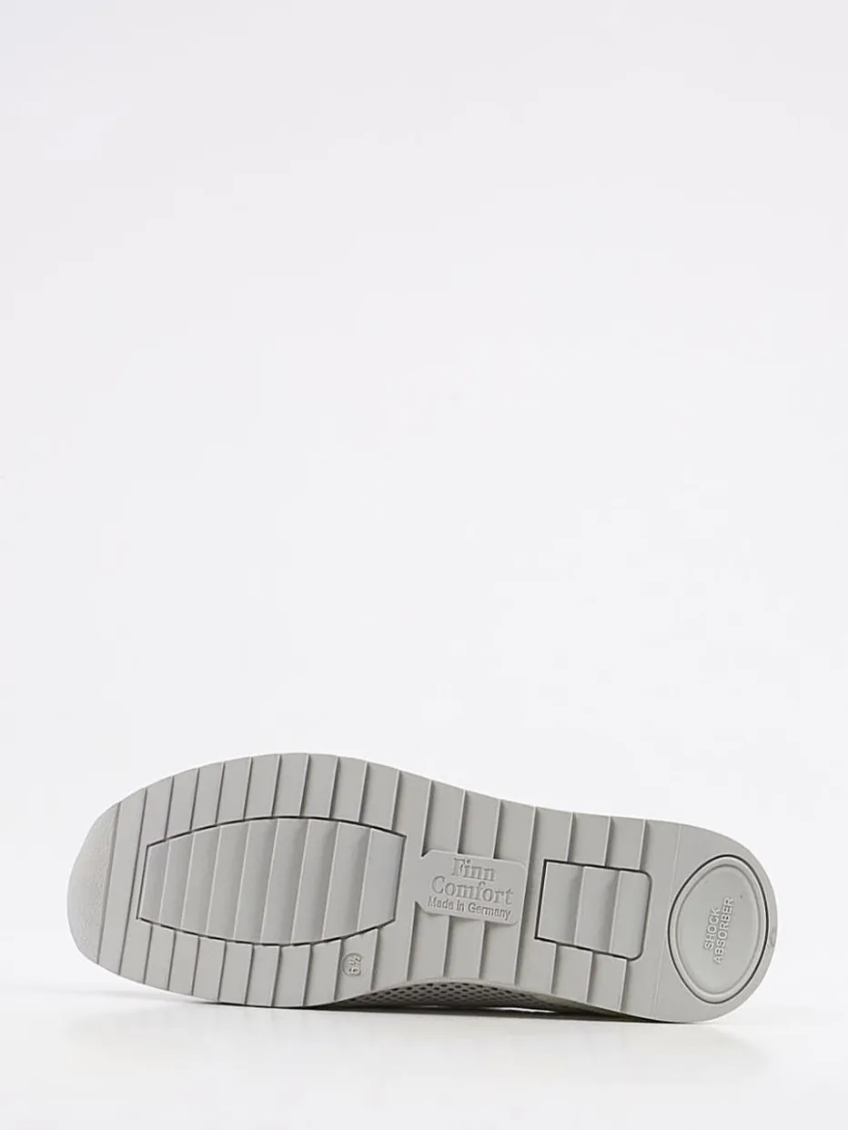 Damen Finn Comfort – Sneaker aus Textil und Metallicleder silber