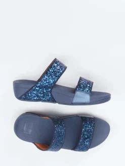 Damen FitFlop – Komfort-Slides aus Textil mit Glitzer