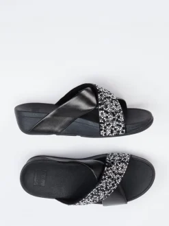 Damen FitFlop – Pantolette aus Textil mit Strassbesatz