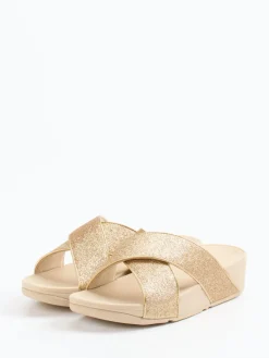 Damen FitFlop – Pantolette aus Textil in Champagner