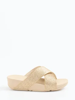 Damen FitFlop – Pantolette aus Textil in Champagner