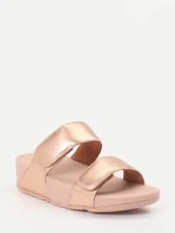 Damen FitFlop – Sandalen aus Metallicleder in Roségold