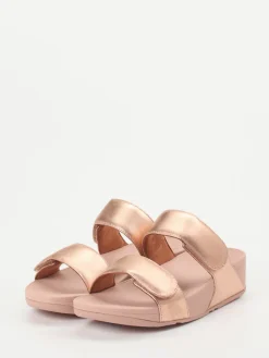 Damen FitFlop – Sandalen aus Metallicleder in Roségold