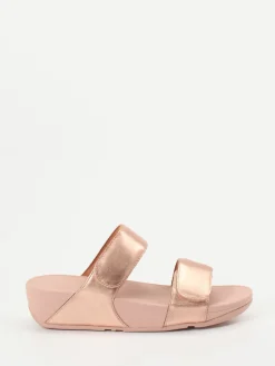 Damen FitFlop – Sandalen aus Metallicleder in Roségold