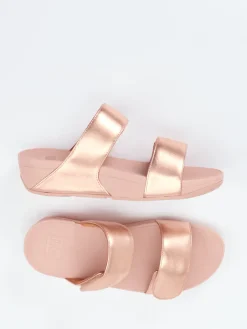 Damen FitFlop – Sandalen aus Metallicleder in Roségold