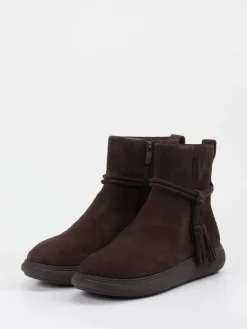 Damen FitFlop – Stiefeletten aus Veloursleder Dunkel