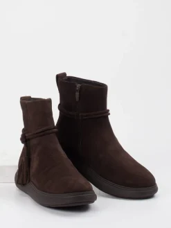 Damen FitFlop – Stiefeletten aus Veloursleder Dunkel