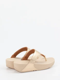 Damen FitFlop – Zehentrenner aus Metallicleder farben