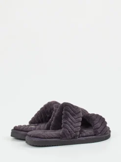 – Hausschuhe aus Kunstfell in Anthrazit*Flip Flop Sale