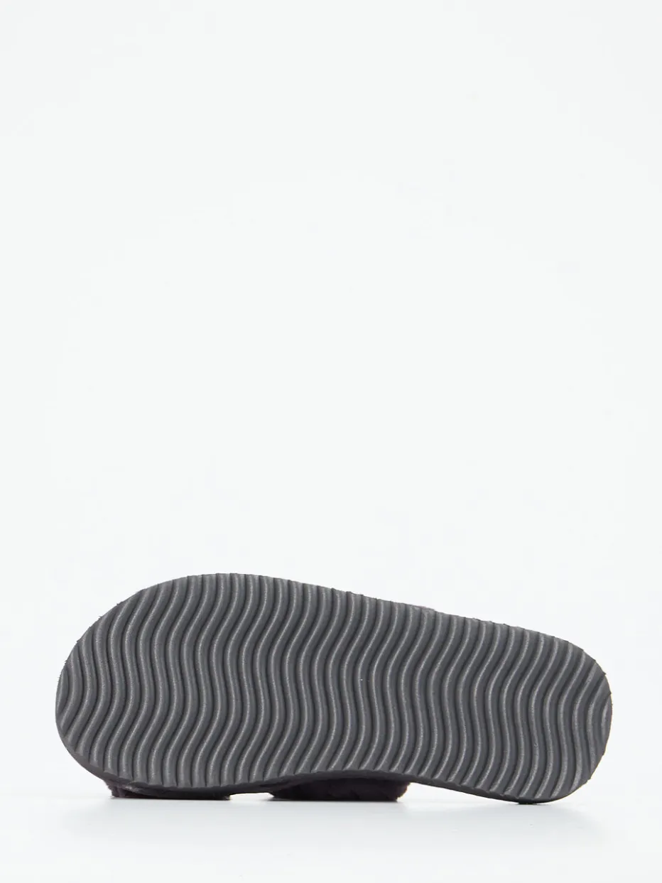 – Hausschuhe aus Kunstfell in Anthrazit*Flip Flop Sale