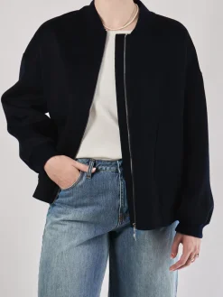 – Bomberjacke aus Wolle in Tiefschwarz*FLONA