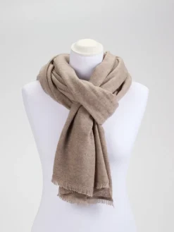 Damen FLONA – Feinstrickschal aus Kaschmir in Beigegrau