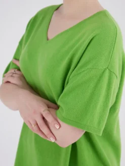 Damen FLONA – Kurzarm-Pullover aus Kaschmir Apfel