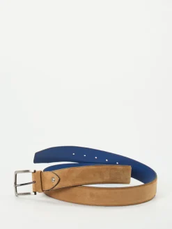 Herren Floris van Bommel – Ledergürtel aus Veloursleder cognac