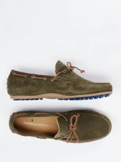 Herren Floris van Bommel – Mokassin aus Veloursleder Oliv