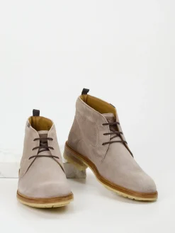 Herren Floris van Bommel – Schnürboots aus Veloursleder taupe