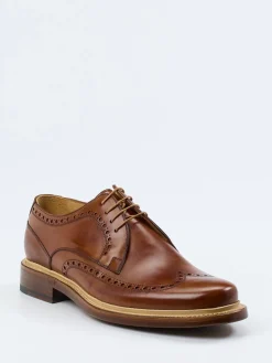 – Brogue Derby aus Kalbleder cognac*Franz Gustav Discount