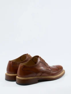 – Brogue Derby aus Kalbleder cognac*Franz Gustav Discount
