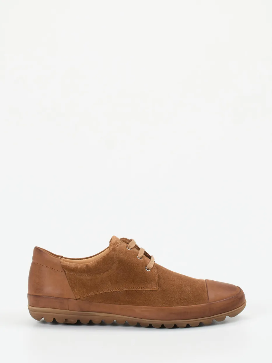 Herren Franz Gustav – Schnürschuh aus Veloursleder cognac