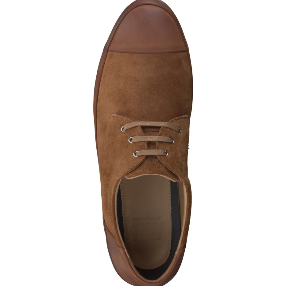 Herren Franz Gustav – Schnürschuh aus Veloursleder cognac